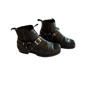 Xelement Leather Harness Ankle Boots Men’s 10.5M Black Biker Motorcycle